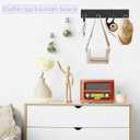 VIS'V Key Holder Wall Mount, Large Metal Self Adhesive Key Hanger with 4 Hooks, No Drilling, Extra Adhesive Strip, Black