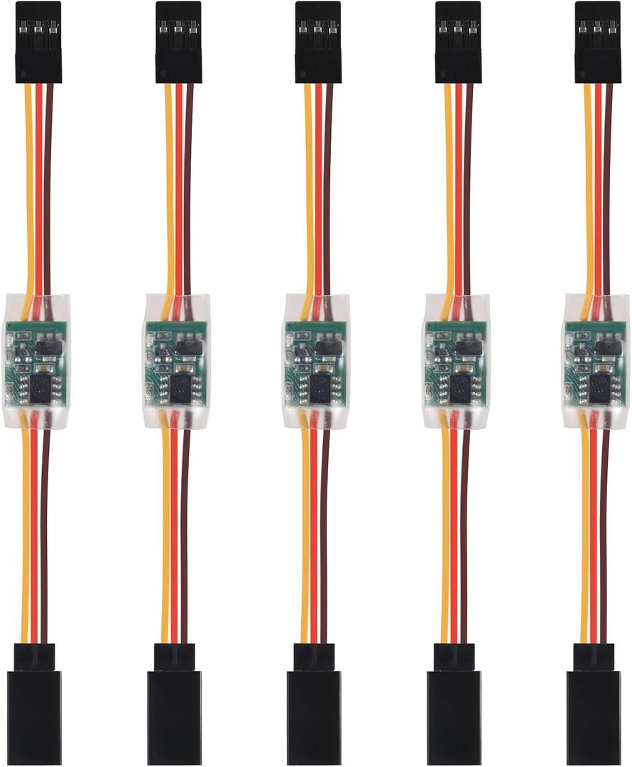 ACEIRMC 5pcs Servo Signal Reverser Rotation Inverter 3.6V - 24V Steering Gear Reverser for JR Futaba Aircraft Airplane Steering Gear and Any Servos