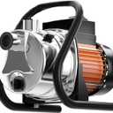 Portable Electric Shallow Well Water Transfer Pump 1.6 HP 1800 GPH for Garden Booster Sprinkler Irrigation Lawn with Adapters (Orange)