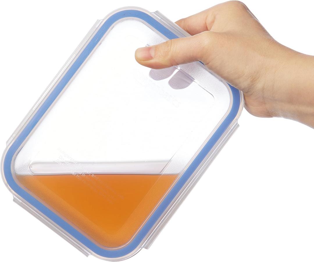 Amazon Basics Leak-Proof Glass Locking Lids Food Storage Containers, 4-Piece