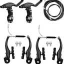 Bike Brakes Set, Complete Brake kit for Most Bicycles Mountain Bike, Front and Rear Bike MTB Hybrid Brake, Callipers Cables Lever Kit - Black