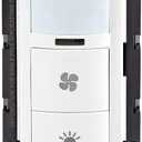 Leviton Decora in-Wall Combination Occupancy Sensor with Fan Switch, Auto-On or Manual-On, 1/4 HP, Residential Grade, Single Pole, White, DOD05-1LW