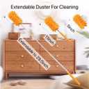 Microfiber Duster for Cleaning,6 Pcs Hand Washable Dusters with 11" to 29.5" Reachable Pole,Small Dusters for Cleaning Office Car Computer Furniture Sofa Ceiling Fan (Orange)