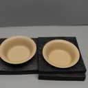 Havniva Ceramic Set of 2 Dog and Cat Bowls, 2pcs Basic 1 Cup Food or 7.8 oz Water Dishes for Puppy, Kitty, Wide Opening Rounded Edge (2 Bowls, Oat Beige)