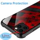 DJSOK Compatible with iPhone 12/12P CaseDesign Pattern Back Bumper Anti Scratch Reinforced Corners Soft TPU Caver,Cases for Men Women-Black red Wood Grain American Flag