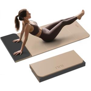 ILILI Foldable Yoga Mat, 75x26x0.4 Inch, TPE, Extra Thick, Extra Long | Non-Slip Grip, Easy Carry&Storage, Comfort Cushion, SGS Safe, Suitable for Yoga, Pilates, Home Exercise&Outdoor Travel