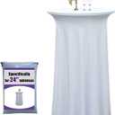 1-Pack 24"x43" White Round Cocktail Table Skirts | Stretch Spandex Fitted Tablecloths | Stain-Resistant, Wrinkle-Resistant, and Machine Washable for Bars, Weddings, Parties, and Banquets