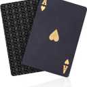 ACELION Waterproof Playing Cards, Plastic Playing Cards, Deck of Cards, Gift Poker (Black Diamond Cards)