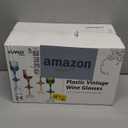 XUWAIDSGN 7oz Plastic Vintage Rose Gold Drinking Glasses Pink Glasses Unbreakable Wedding Glassware Crystal Water Goblets Reusable Drinkware Vintage Champagne Flutes (24, Rose Gold)