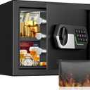 1.2 Cub Small Safe for Home Use, Digital Security Safe Box with Electronic Keypad Key, Fireproof Bag and Removable Shelf, Document Safe for Money Jewelry Valuables