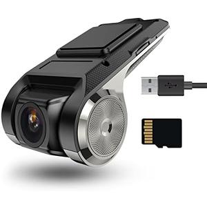 Hikity USB DVR On-Dash Camera - Loop Recording Dash Camera for Cars with 32GB SD Card 24H Parking Mode Driving Recorder LDWS FCWS Dash Cam for Android Radio Stereo GPS DVD