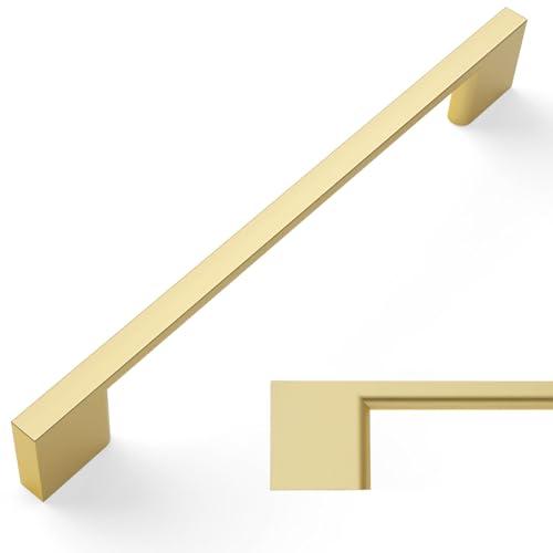 Amerdeco 10 Pack Brushed Gold Cabinet Pulls 6.25 Inch(160MM) Hole Centers Kitchen Cabinet Handles Cabinet Hardware Kitchen Handles for Cabinets Cupboard Handles Drawer Pulls ZH0060