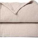 Lulu moon Muslin Quilt Blanket, Crib Blanket for Baby and Toddler,47x47 Inches(Ivory) (47''x47'', M-ivory)