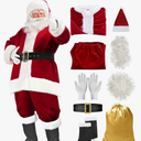 Santa Claus Costume for Men Women Adult - 10pc. Christmas Santa Suit Outfit XXL
