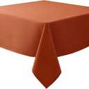 Biscaynebay Fall Tablecloth Textured Fabric Square Tablecloths 90x90 Inch, Rust Thanksgiving Autumn Harvest Water Resistant Fabric Tablecloths for Kitchen, Dining, Wedding, Parties Machine Washable
