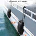 Ehaho Pontoon Boat Fenders, Boat Bumpers for Docking, High-Density EVA Foam with Secure Fit Lip and Locking Clips for Hull Protection (Black, 2 Pack)