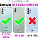 Asuwish Phone Case for Samsung Galaxy A13 5G Zipper Wallet Magnetic Detachable Cover with Screen Protector and Glitter Card Holder Stand Cell A04S M13 G5 A 13 2022 13A A135G SM A136U Women Men Black