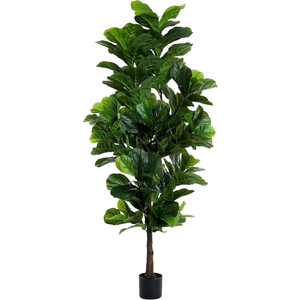 FLOWORLD Fiddle Leaf Fig Tree 6ft Tall Artificial Tree in Plastic Pot Fake Ficus Lyrata Plants with 184 Decorative Fiddle Leaves Faux Fig Trees for Home Office Living Room Decor Indoor Outdoor