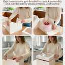 12x12x6 inch Cake Boxes 20 pcs, Large 12 inch Cake Box with Window for 6 Inch Tall Large Bakery Cakes, Pies, Sturdy Square White Cardboard, Cake Decorating Supplies (80 Pcs Stickers)