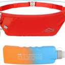INOXTO Slim Running Belt Fanny Pack for Women and Men Sports Waist Bag Pack with 300ml Water Bottle for Running Walking Cycling Hiking Reflective Running Pouch Belt for All Phones , Orange 