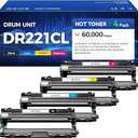 DR221CL Drum Unit (Not Toner) 4-Pack Compatible Brother DR-221CL Imaging Drum for MFC-9130CW HL-3170CDW MFC-9340CDW HL-3140CW 3150CW MFC-9330CDW 9140CDN DCP-9020CDN Printer Black Cyan Yellow Magenta