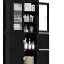 Akxomel 53.1" Tall Bathroom Cabinet 6 Doors Linen Floor Storage Cabinet, 22.8" W x 11.8" D x 53.1" H