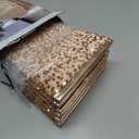 Blissun Sparkling Champagne Gold Christmas Tree Collar  Color Shifts with Light  25.2 Bottom / 14.9 Top Foldable Base Cover