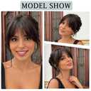Benehair Clip on Bangs Real Human Hair with 360 Full Coverage, 3D Air Bangs for Daily Wear, Natural Seamless Fit for Women Natural Black