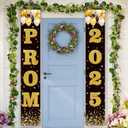 Decoraciones de graduacin 2025, fuente de graduacin, porche, letrero de bienvenida de clase de 2025, decoracin de fiesta de graduacin y suministros para el aula del hogar, 12 x 71 pulgadas