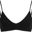 SweatyRocks Women's Triangle Bralette V Neck Wireless No Padded Bra Comfortable Everyday Bras M