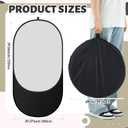 CroBlissful 53.3 ft(1.5mX1m) Collapsible Backdrop, Portable 2 in 1 Black and White Backgrounds with Carrying Bag, Reversible Collapsible Photography Reflector for Studio, Video & Live Streaming