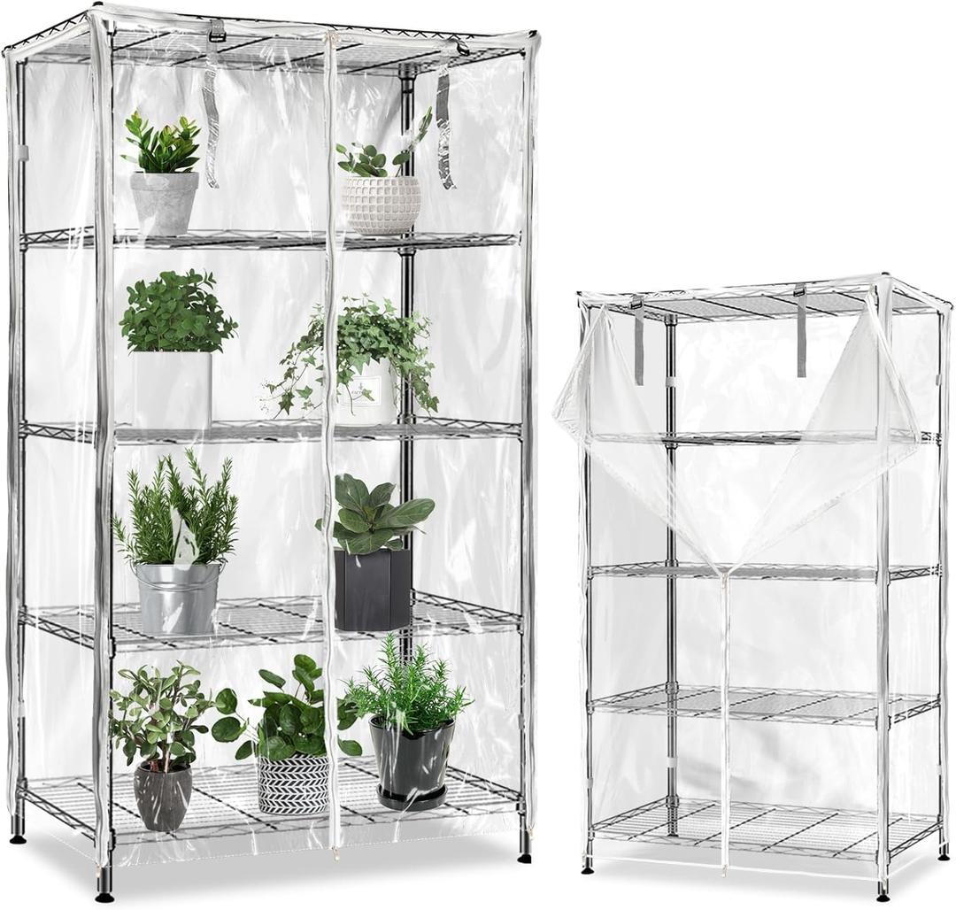okcool Waterproof Shelf Cover,All Clear Wire Shelf Cover with Zipper,Transparent PVC Clearly Visible.(Fits 36" Wx18 Dx72 H Shelves)