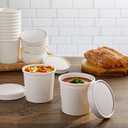 Juvale Sustainable Greetings 50-Pack 12 oz Disposable Soup Containers with Lids - To Go Paper Bowls for Food, Chili Cups, Ice Cream (White, 3.5x3.6 Inch) - Soup Bowls - Ice Cream Containers