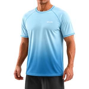 Men's Rashguard Swim Shirt Short Sleeve UPF 50+ Sun Protection Shirt SPF Quick Dry Water Lightweight Shirt (Green, XXL)