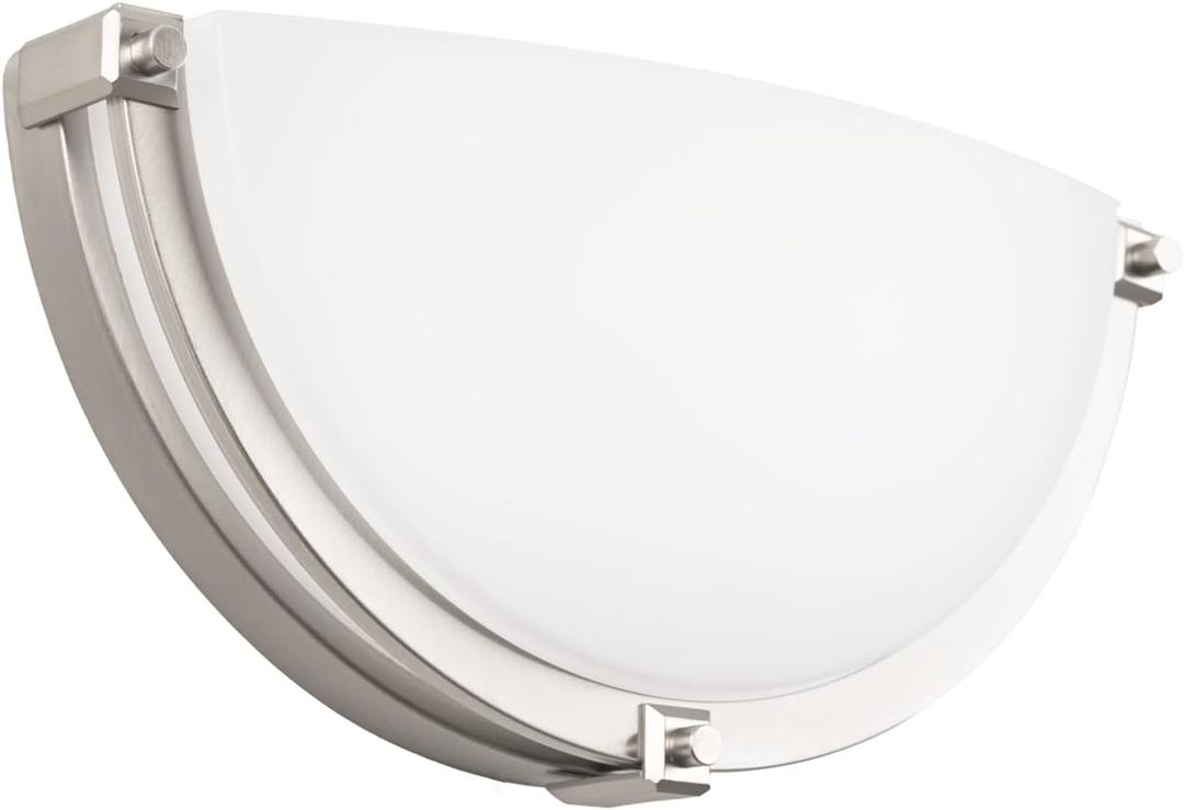 13 inch Dimmable LED Wall Sconce, Half Moon Wall Light Fixture, 3000K/4000K/5000K Color Temperature Adjustable, Modern Bathroom Vanity Light FixturesSuper Bright 950 Lumen (Brushed Nickel), 1 Pack