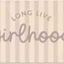 Long Live Girlhood Banner, Playroom Banner, Canvas Wall Hanging Flag Decor for Nursery Playroom Toddler Room, Girl Kids Room Decor Pink