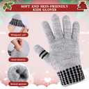 Kids Winter Gloves for Boys Girls - 4 Pairs Kids Boys Winter Gloves, Kids Mittens Magic Warm Gloves Children Warm Wool Lined Gloves Toddler Knitted Ski Mittens for Ages 5-12