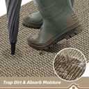 BEQHAUSE Dirt Trapper Door Mat 32" x 48", Non-Slip Washable Doormats Entrance Mat, Dirt Resistant and Absorbent Welcome Mat, Low Profile Floor Mats for Front Back Door and Entryway, Light Beige