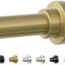 Mcrbeay Shower Curtain Rod, 1" Diameter Heavy Duty Tension Shower Rod, Non Slip Adjustable 28-74 inch No Drilling Shower Curtain Rods Spring Tension For Bathroom, Shower Stall, No Rust, Chrome Gold
