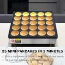 Mini Pancake Maker, 25-Cup Commercial Dutch Pancake Machine, 950W Non-Stick Electric Poffertjes Maker with Temp & Timer for Restaurant, Food Truck, Breakfast Shop