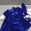 Anime Womens Bunny Girl Costume One Piece Bodysuit Halloween Cosplay Catsuit Bunny Headband Stockings Set , Meduim Size, Blue