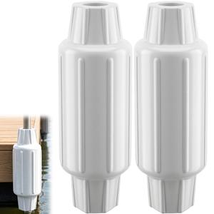 Dock Bumpers for Poles, Boat Dock Pole bumpers for Docking Dock Post Bumpers for Slide-Over Pole, Slip-On Dock Support Pipe, Vertical Protection Soft UV-Resistant Marine-Grade Vinyl 2 Pack White