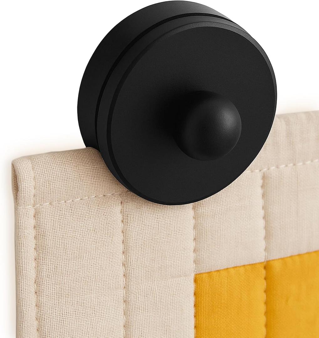 4 Tapestry Wall Hangers Clips - Quilt Hanger for Wall for Display, Quilt Rack - Rug Hangers for Walls, Round Clamps for Blankets and Other Textile (Black)