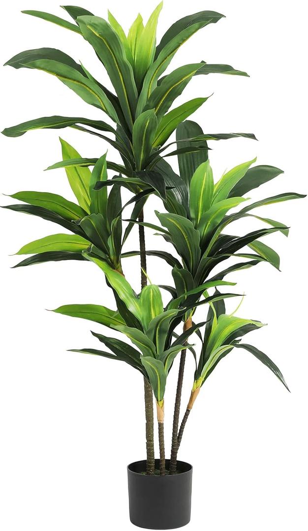 VIAGDO Dracaena Silk Plant Artificial 4ft Faux House Plants Evergreen Dracaena Marginata Fake Yucca Palm Trees in Pot Realistic Dragon Tree for Living Room Home Office Decor Indoor Outdoor VIAGDO Dracaena Silk Plant Artificial 4ft Faux House Plants Evergreen Dracaena Marginata Fake Yucca Palm Trees in Pot Realistic Dragon Tree for Living Room Home Office Decor Indoor Outdoor