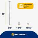 5/8" x 14" (25 pk) Hot Dip Galvanized 307A Carriage Bolt, Washer, Nut Kit by Makers Bolt