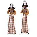 Haunted Hill Farm Lifesize Animatronic Scary Haunted Woman with Touch Activated Lights and Sound, Battery-Operated Indoor or Covered Outdoor Halloween Decoration