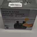 Kitchen Soap Dispenser Set, with Hand and Dish Soap, Sponge Caddy and Brush Holder 4-in-1 Kitchen Dual Soap Dispenser Set for Kitchen Sink, Bathroom - Black