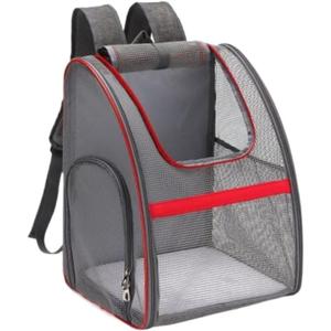 cat Bags Fashion Net Breathable Pet Backpack Outdoor Portable Pet Backpack Universal Pet Bag for Cats and Dogs Soft Side Travel Cat Bag(Red)