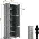 ChooChoo 63.2" Tall Bathroom Storage Cabinet with 6 Doors, Pantry Cabinet