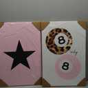 Coquette Aesthetic Wall Art Preppy Pink Canvas Wall Decor Trendy 8 Ball Leopard Poster Y2k Lucky Girl Wall Art Prints Girly Room Wall Art Retro Star Picture for Dorm Bedroom 16x24x2 Inch Ready to Hang